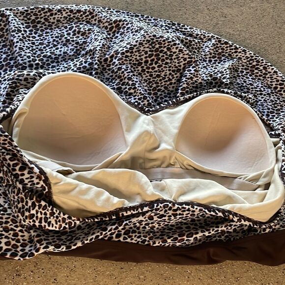 Leopard print one piece swimsuit swim dress size 18W - Picture 10 of 15